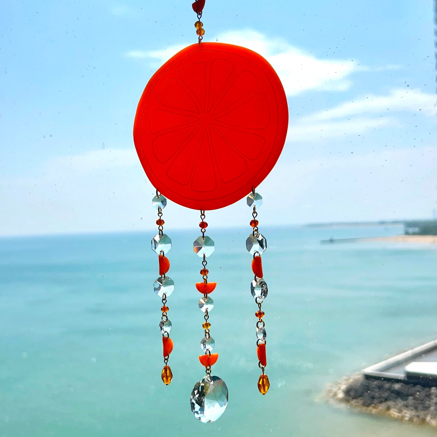 Orange Fruit Suncatcher – Handmade Citrus Decor