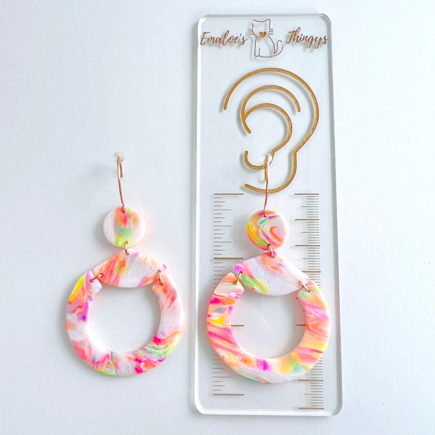 Bold Circle & Triangle Dangle Earrings – Geometric Design by Emaloe's Thingys