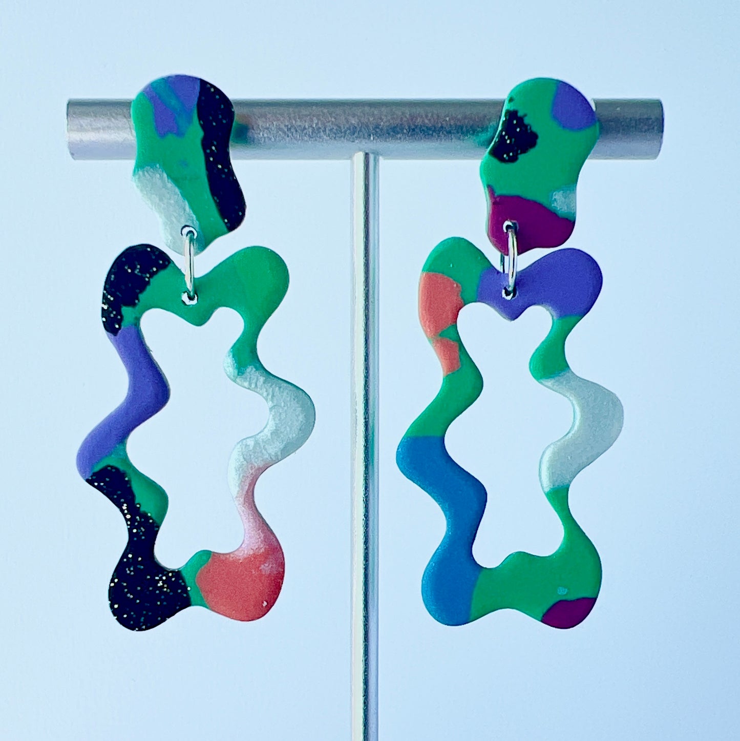 Colorblock Squiggle Earrings