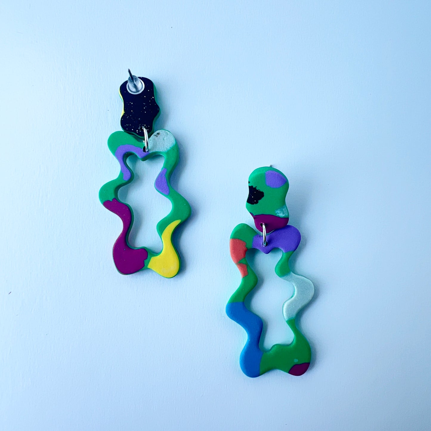 Colorblock Squiggle Earrings