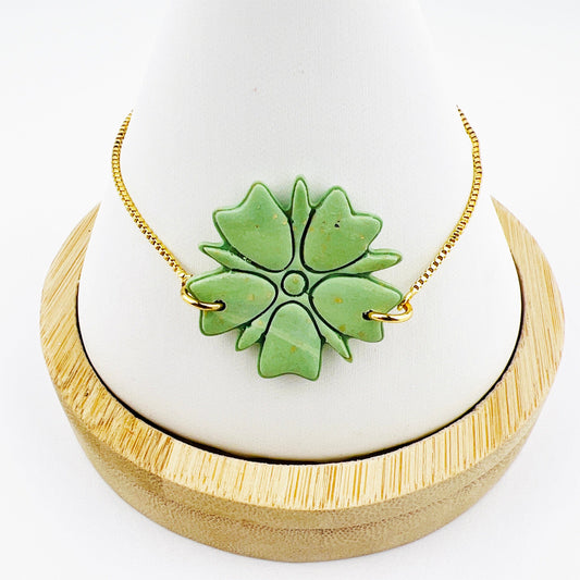 Bracelets Green & Gold Four Leaf Clover Adjustable Chain Bracelet