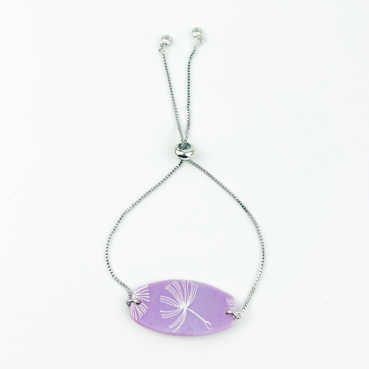 Bracelets Purple Dandelion Adjustable Chain Bracelet