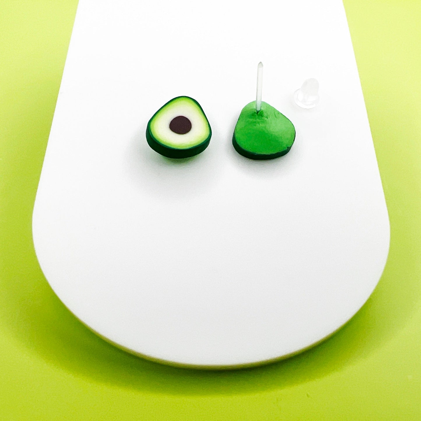 Earrings Plastic Avocado Stud Earrings – Titanium or Plastic Posts
