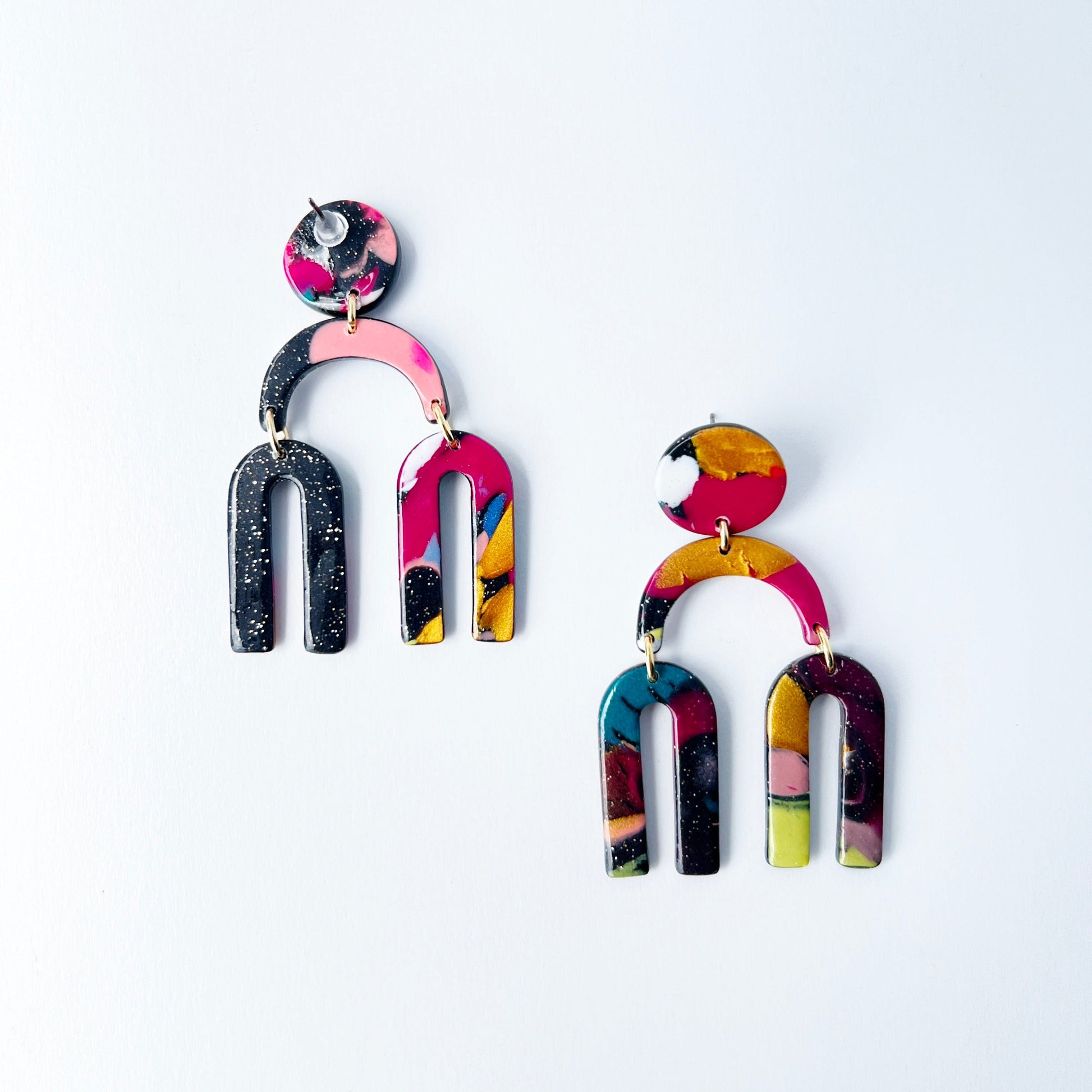 Earrings Color Cascade Earrings – Funky Clay Arches