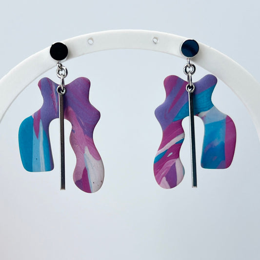 Earrings Cotton Candy Abstract Squiggle Earrings