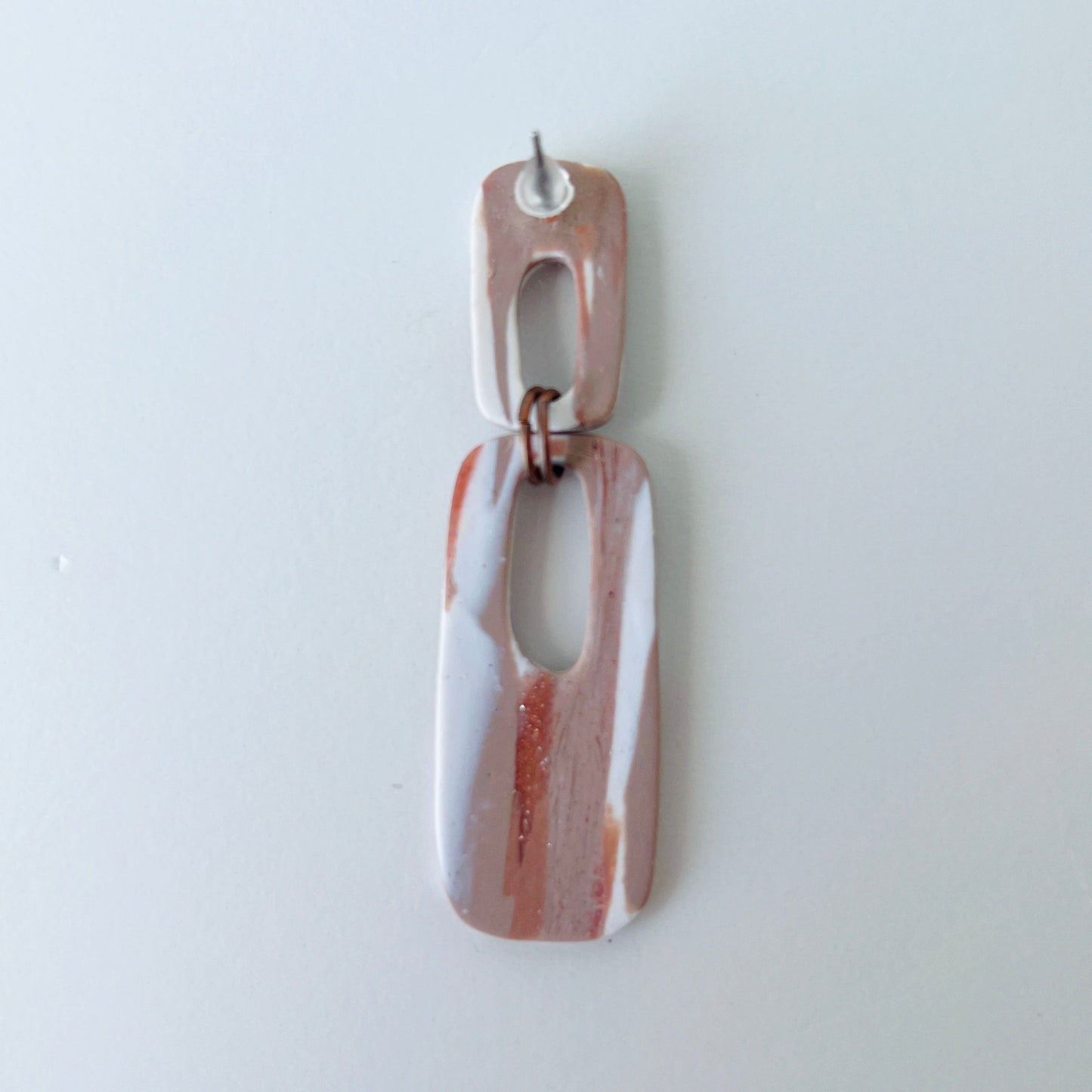 Earrings Earthy Marble Dangle Earrings – Handmade Polymer Clay