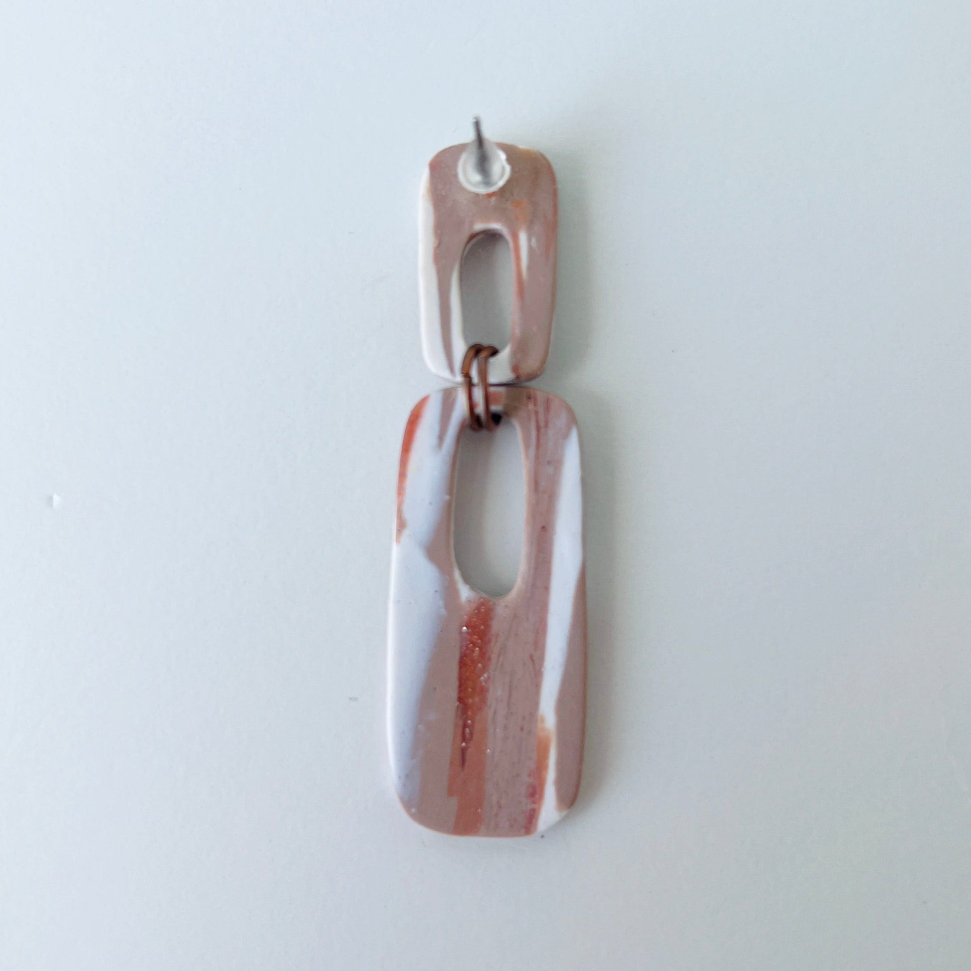 Earrings Earthy Marble Dangle Earrings – Handmade Polymer Clay