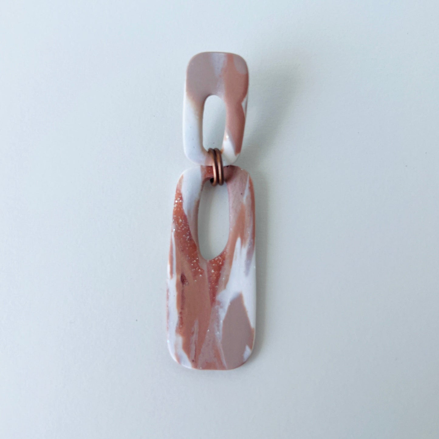 Earrings Earthy Marble Dangle Earrings – Handmade Polymer Clay