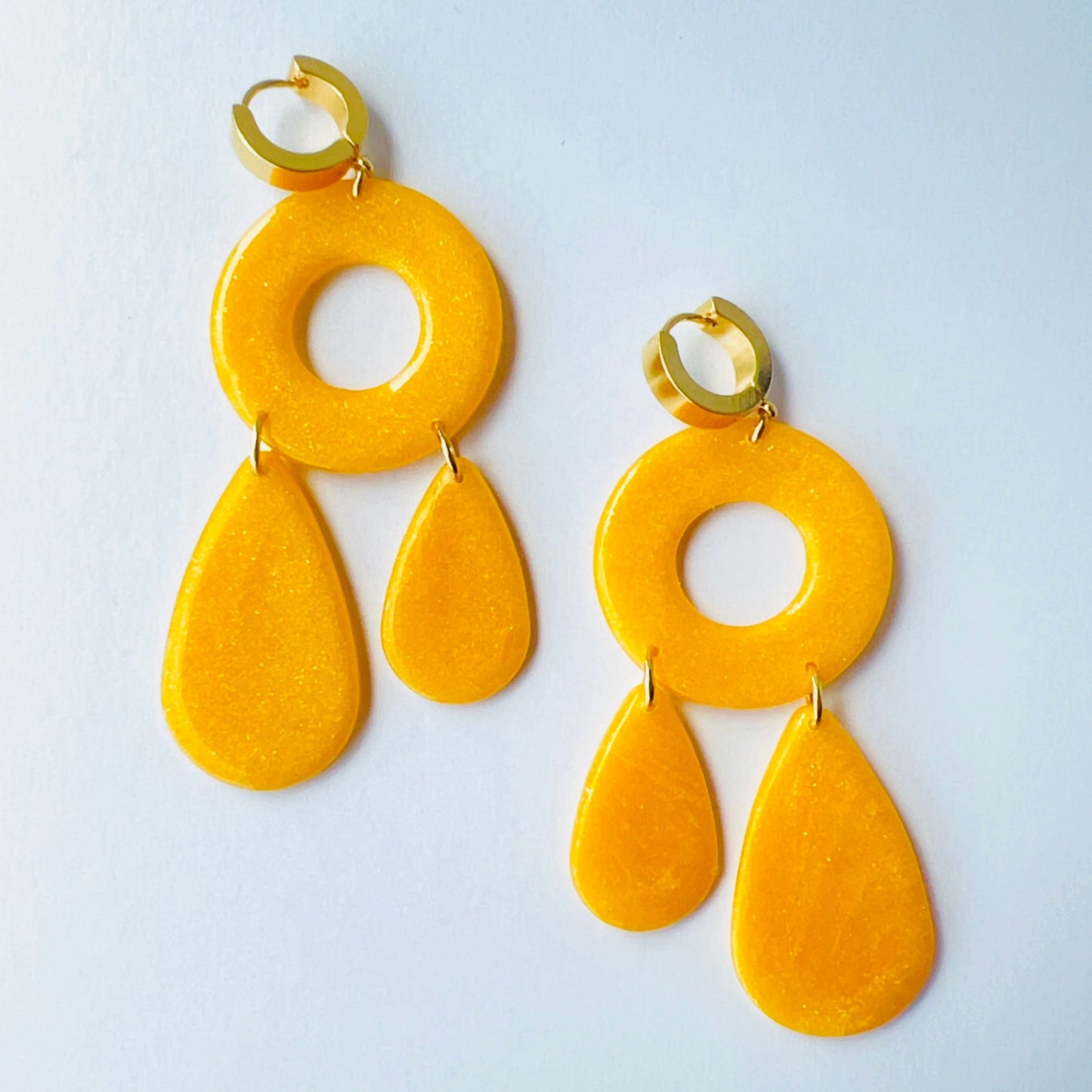Earrings Golden Drop Hoop Earrings