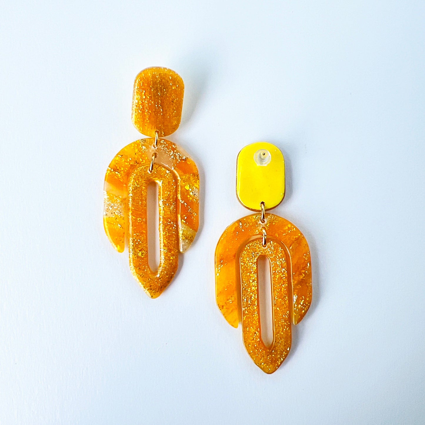 Earrings Golden Glitter Geometric Earrings