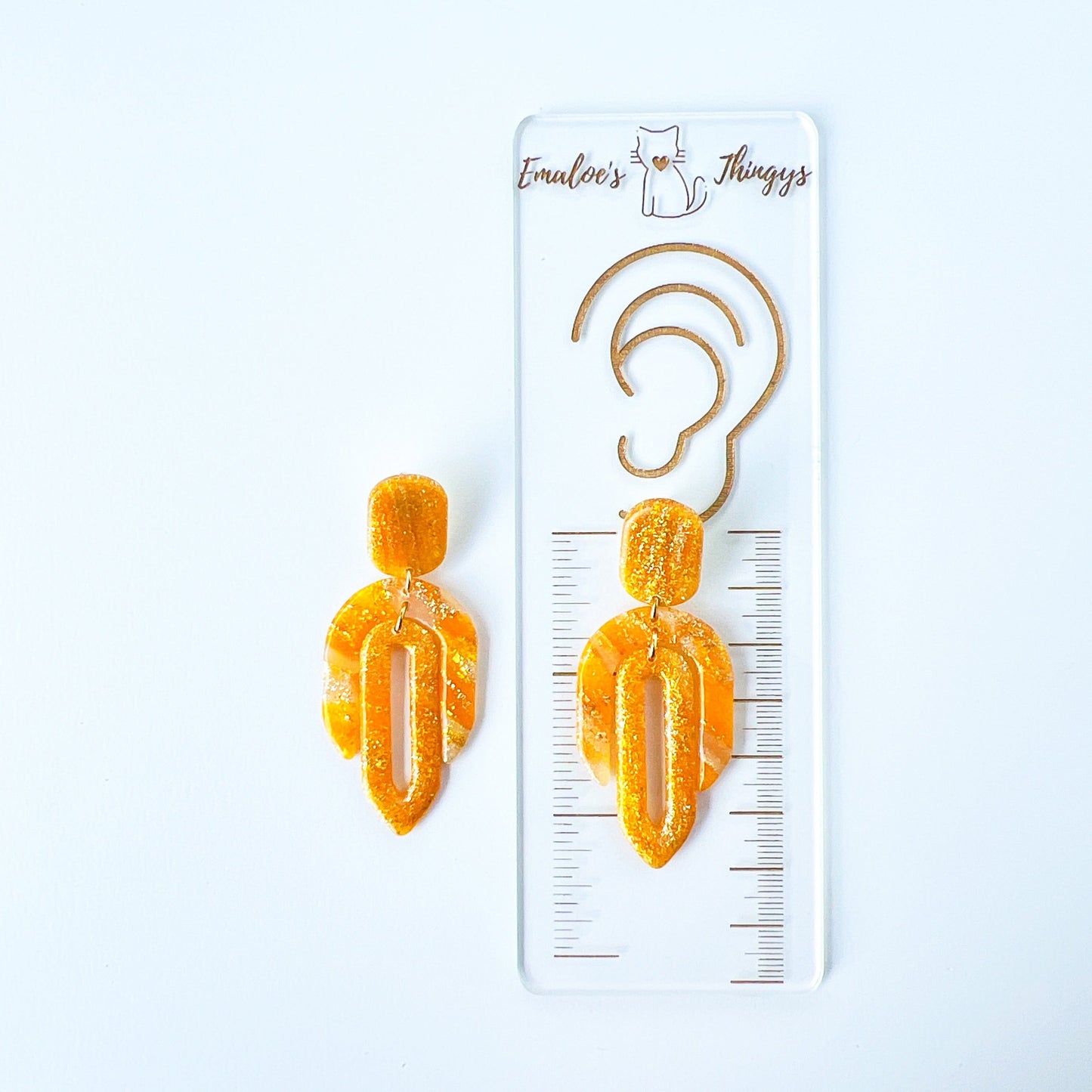 Earrings Golden Glitter Geometric Earrings