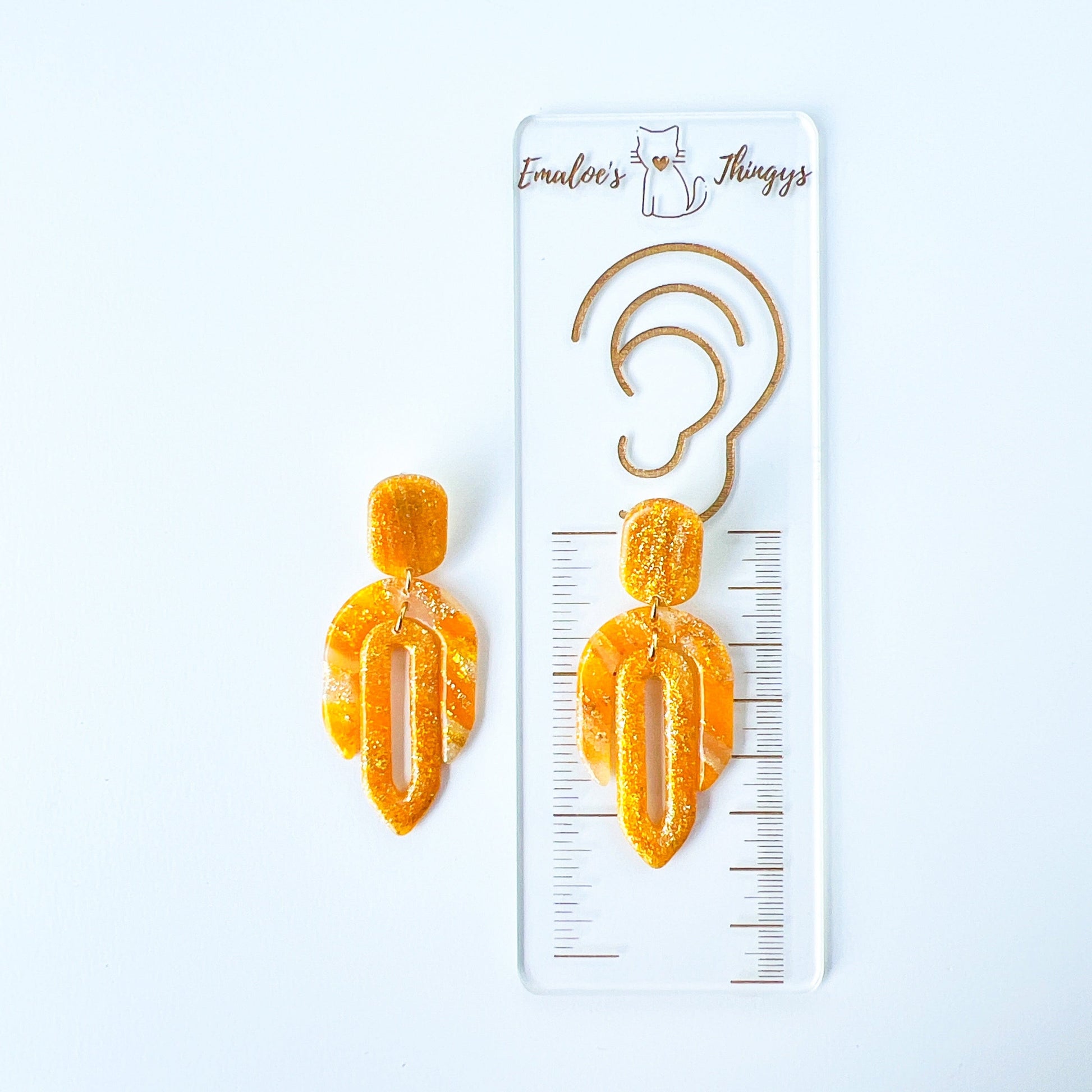 Earrings Golden Glitter Geometric Earrings