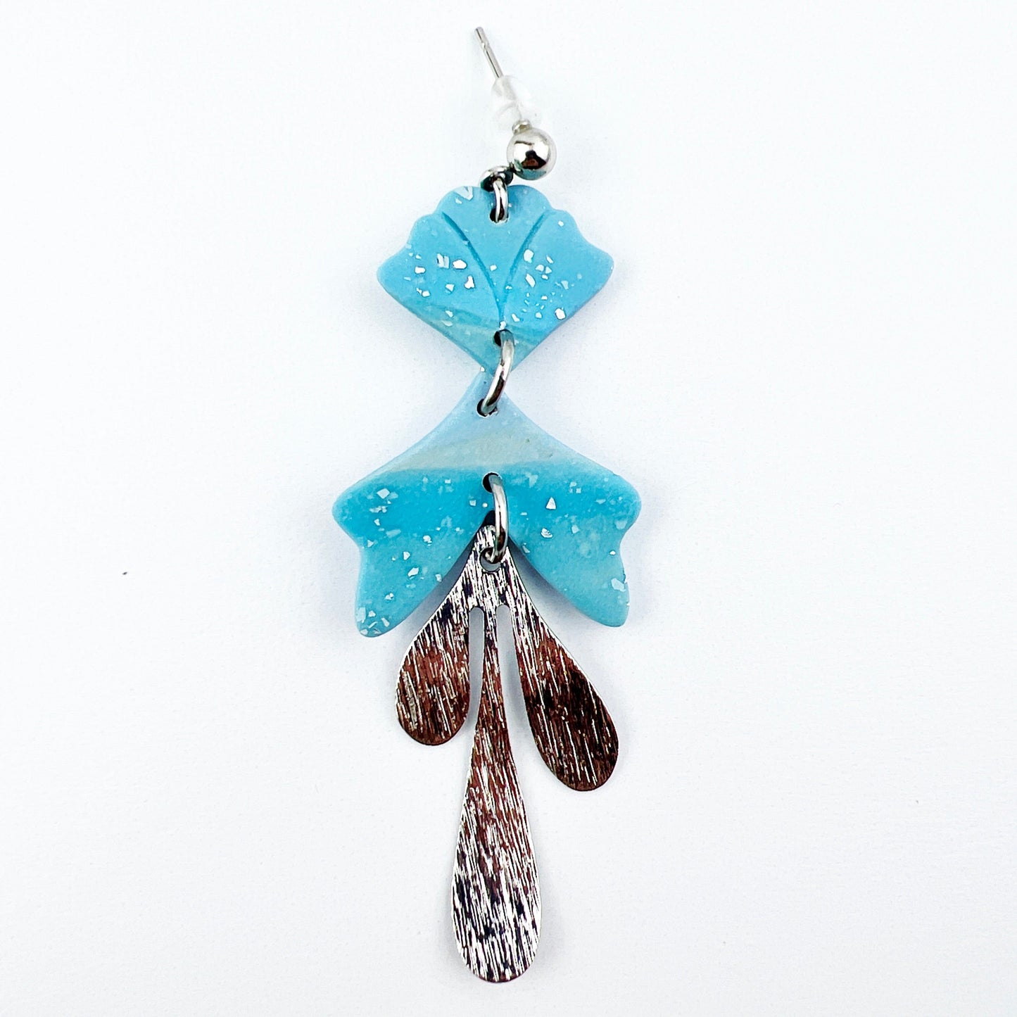 Earrings Inanna - Blue & Silver Floral Inspired Earrings