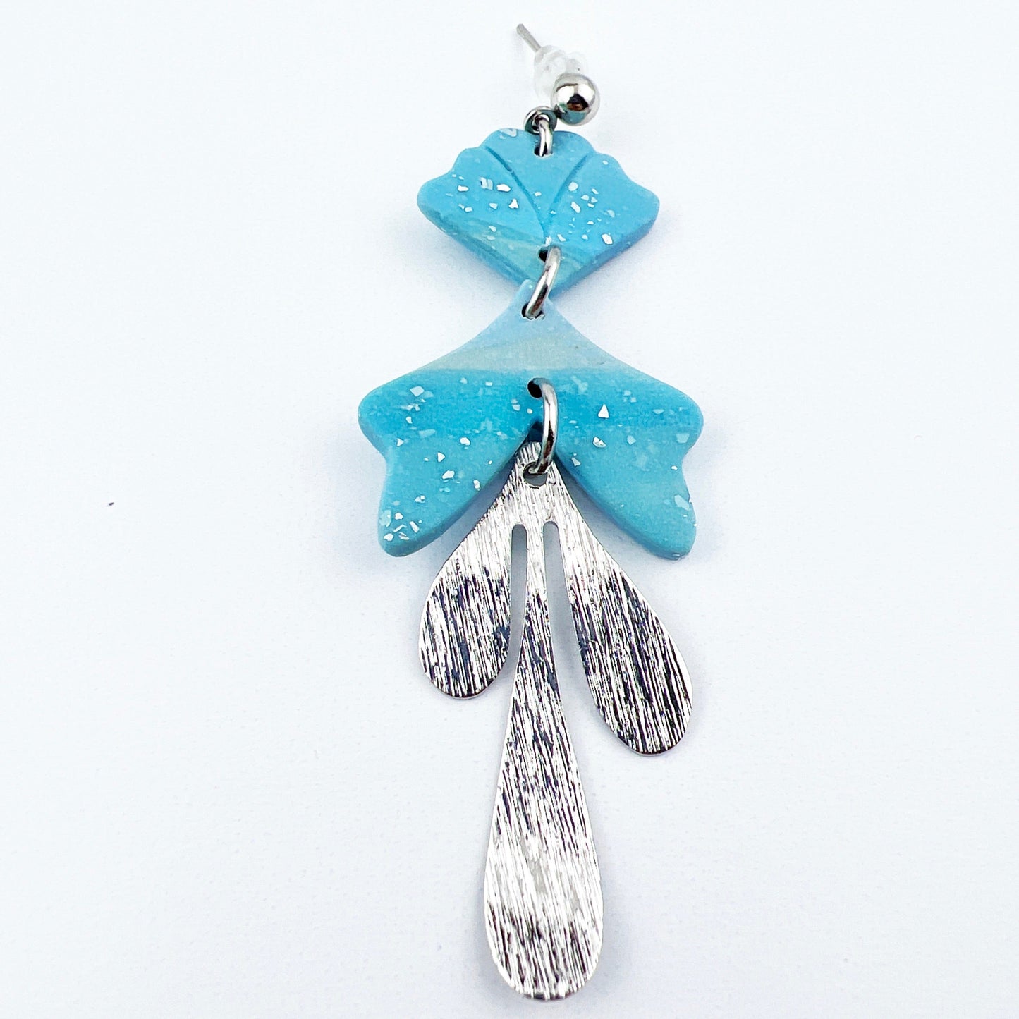 Earrings Inanna - Blue & Silver Floral Inspired Earrings