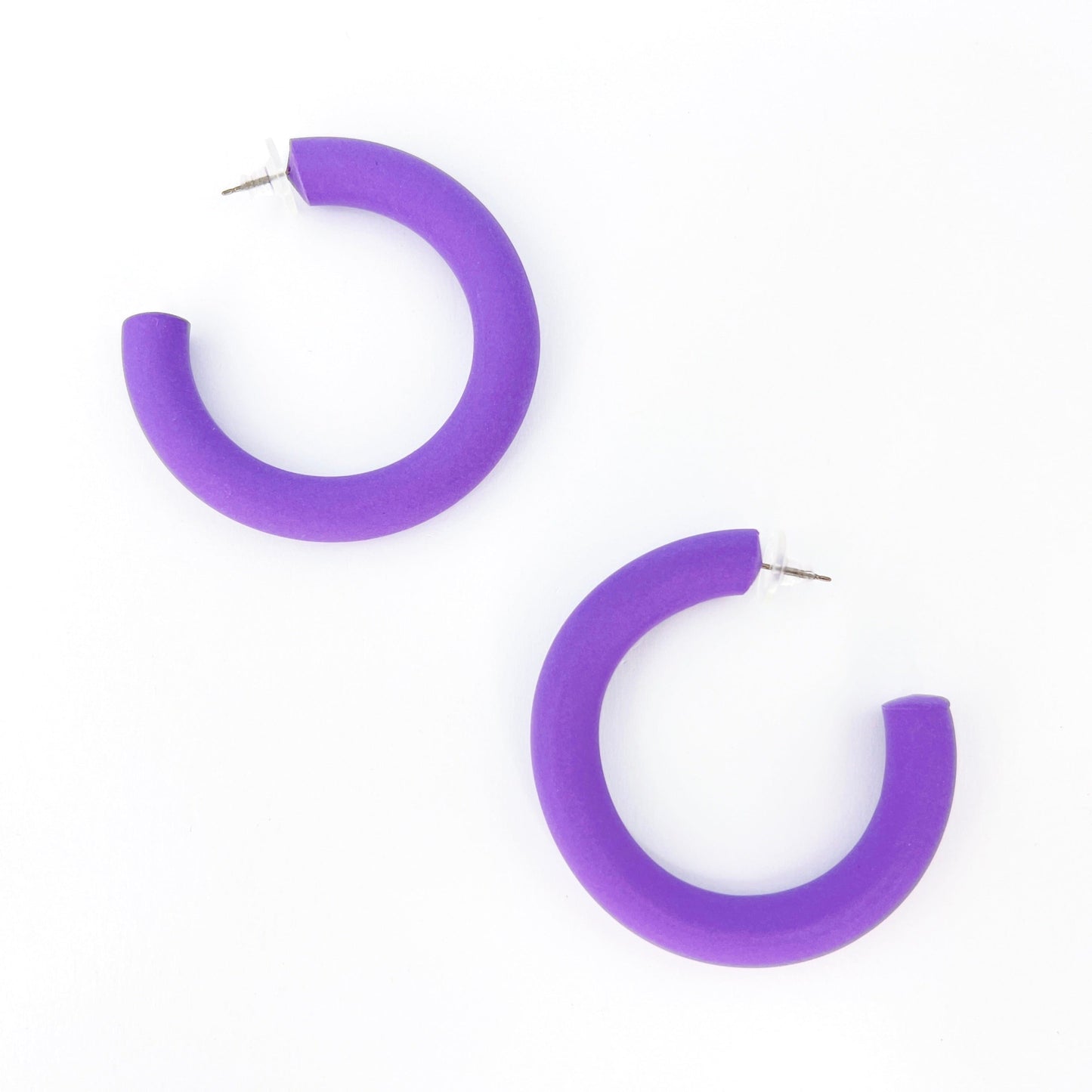 Earrings Medium Clay Hoops