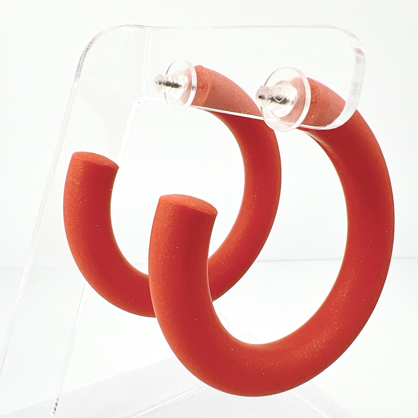 Earrings Medium Clay Hoops