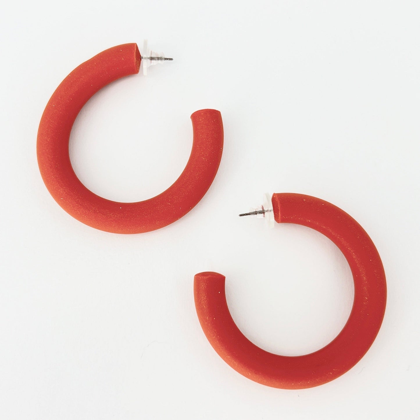 Earrings Medium Clay Hoops