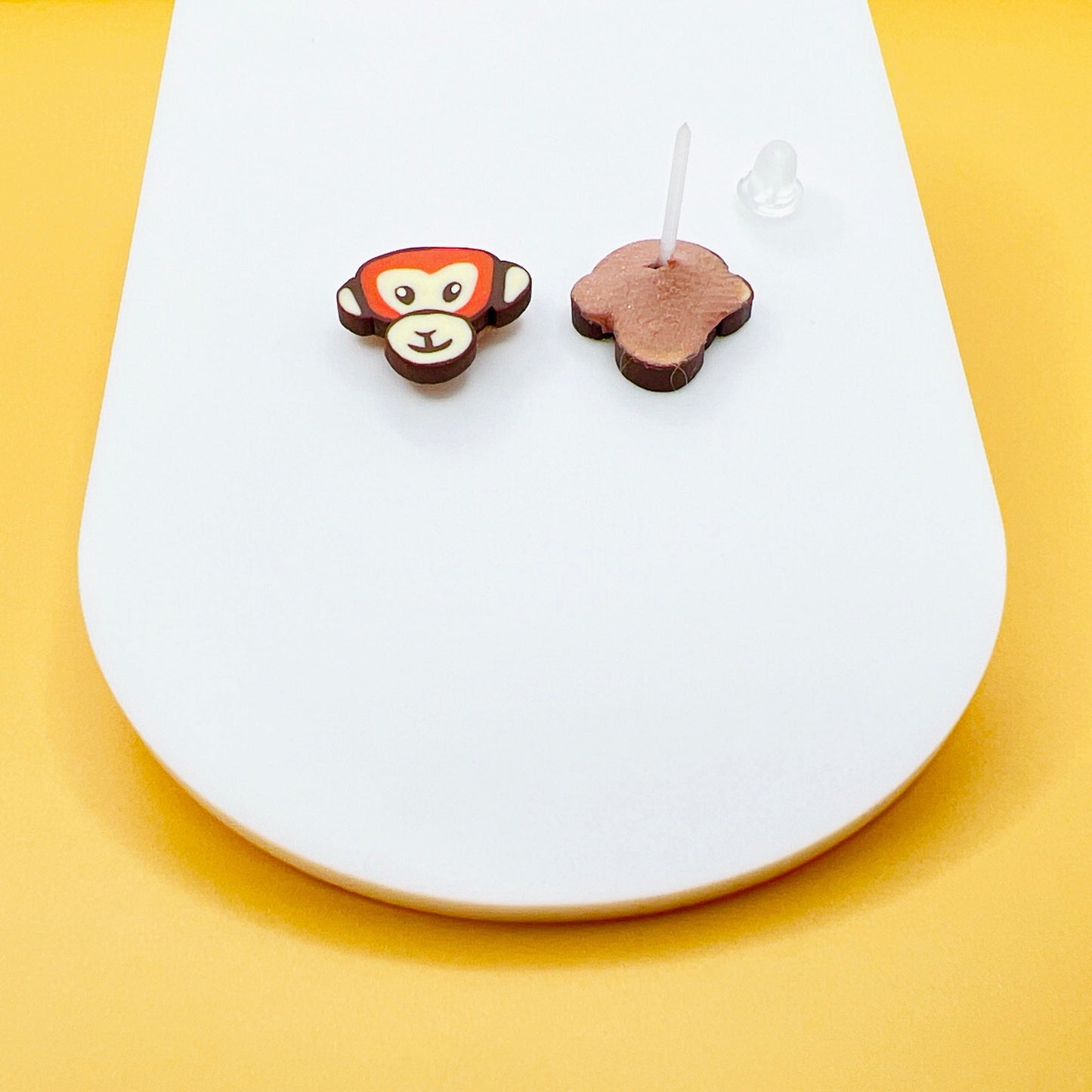 Earrings Plastic Monkey Stud Earrings – Titanium or Plastic Posts