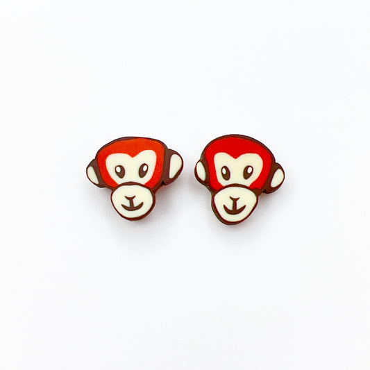 Earrings Monkey Stud Earrings – Titanium or Plastic Posts