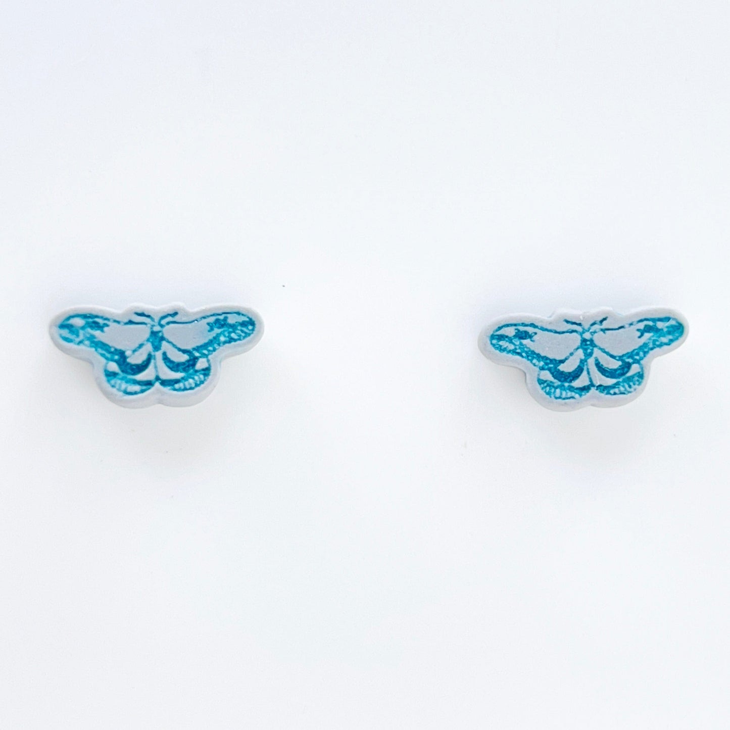 Earrings Grey Celestial Moth Stud Earrings