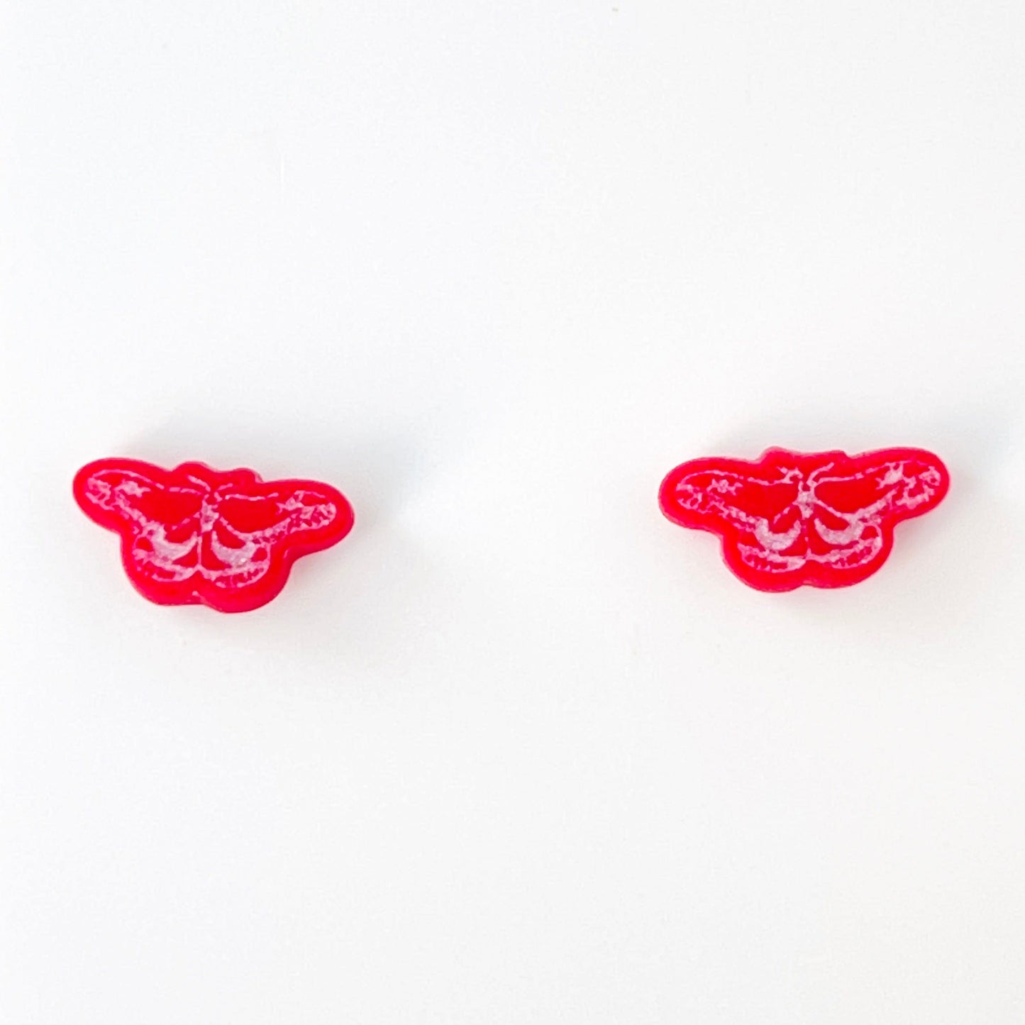 Earrings Red Celestial Moth Stud Earrings