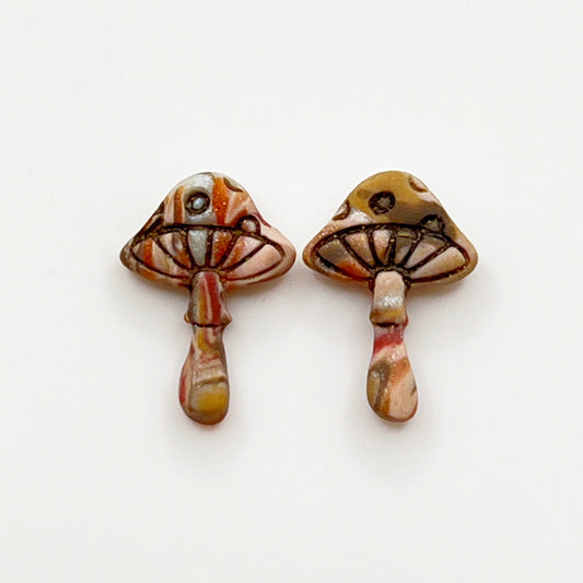 Earrings Mushroom Polymer Stud Earrings - Titanium Posts