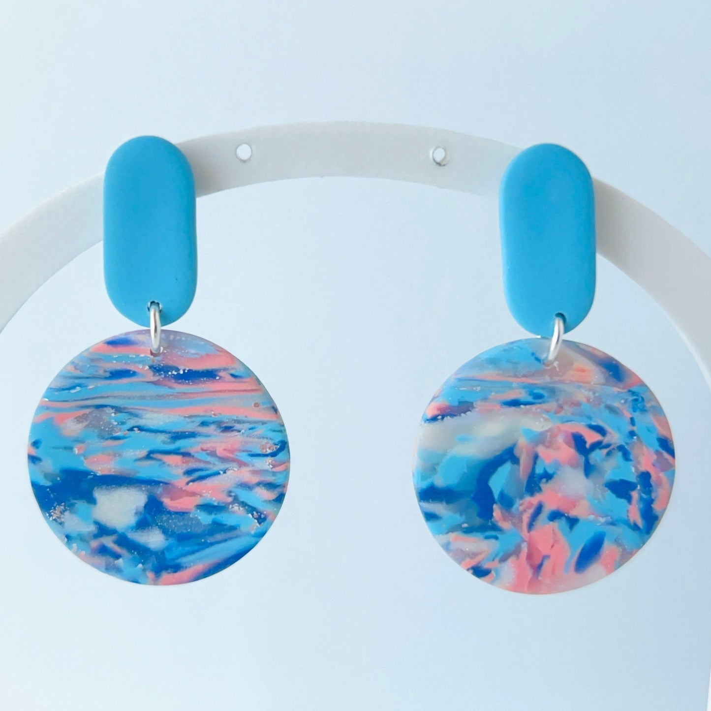 Earrings Ocean Sky Polymer Clay Earrings – Handmade with Titanium Posts