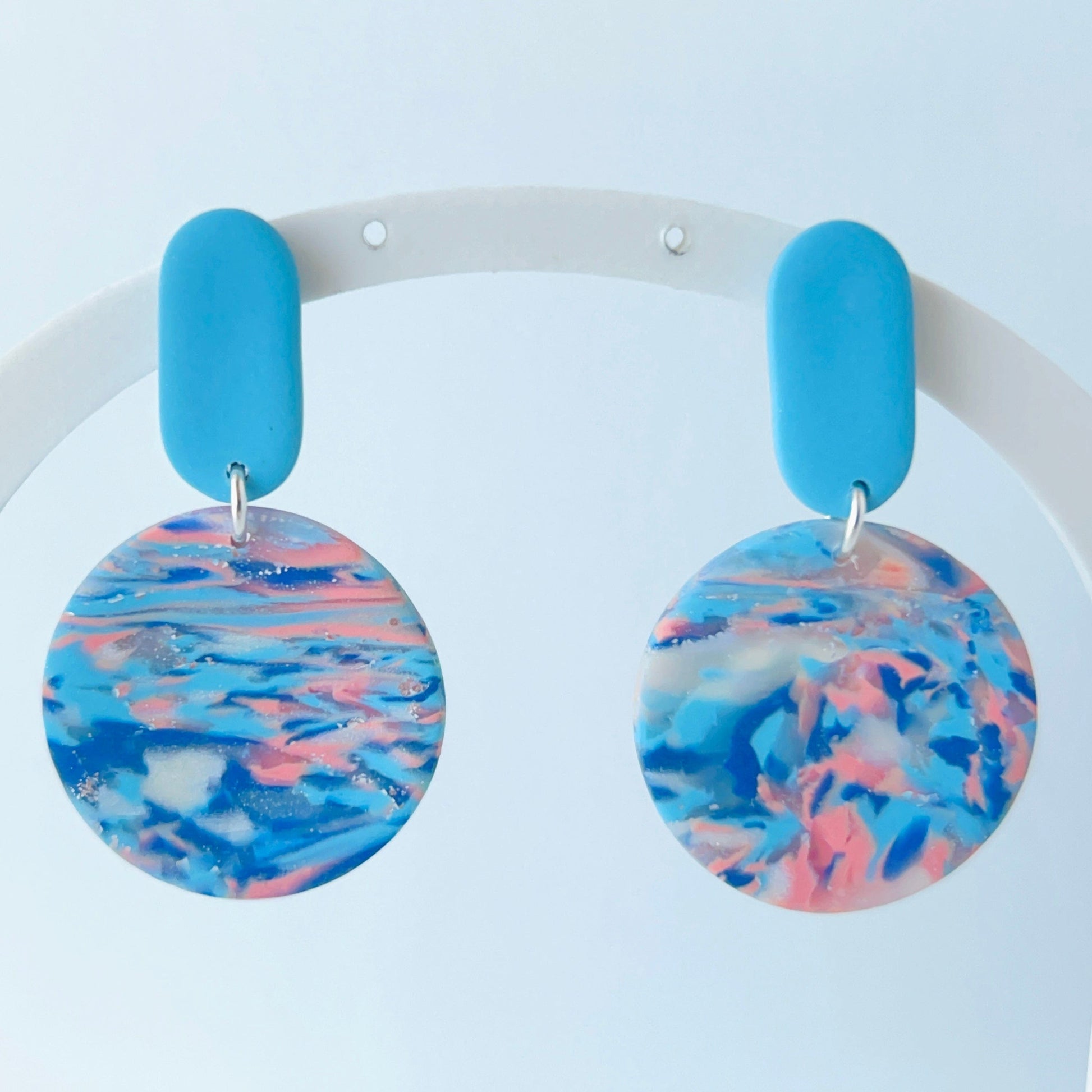 Earrings Ocean Sky Polymer Clay Earrings – Handmade with Titanium Posts