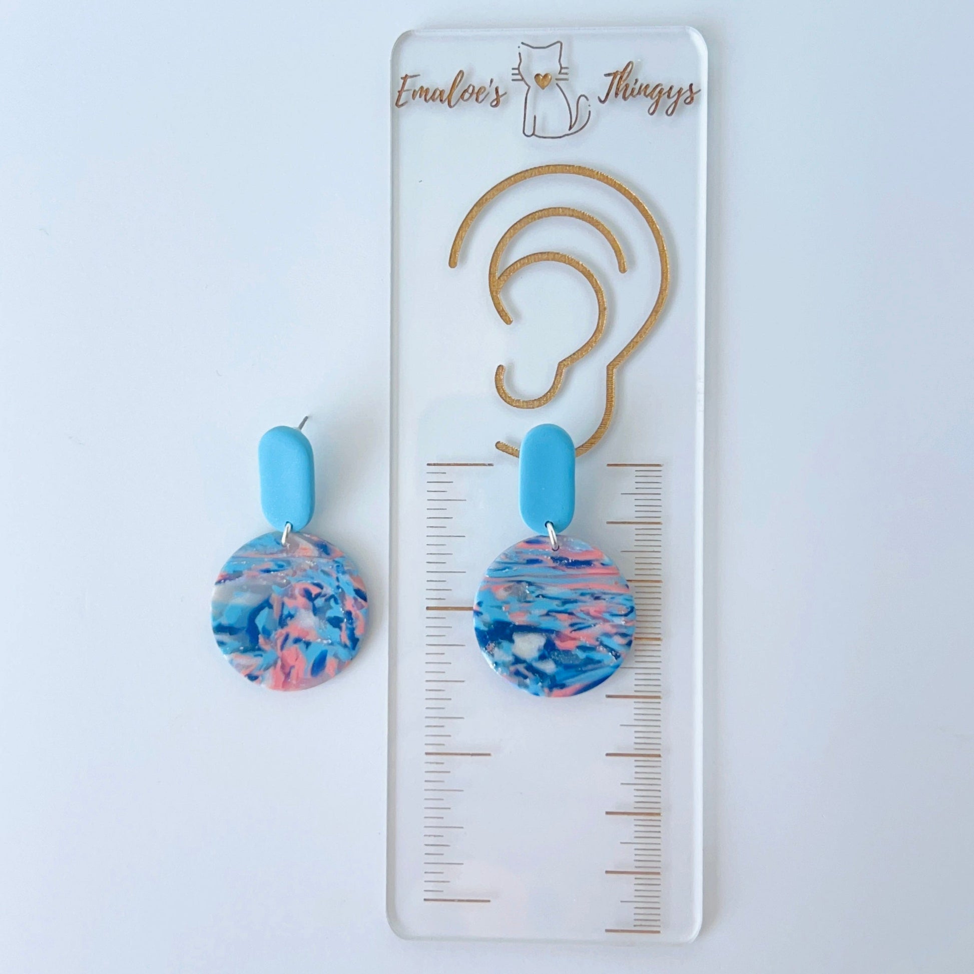 Earrings Ocean Sky Polymer Clay Earrings – Handmade with Titanium Posts