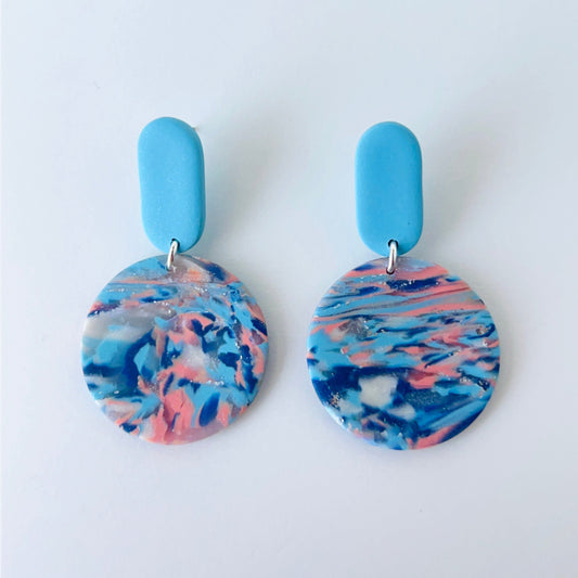 Earrings Ocean Sky Polymer Clay Earrings – Handmade with Titanium Posts