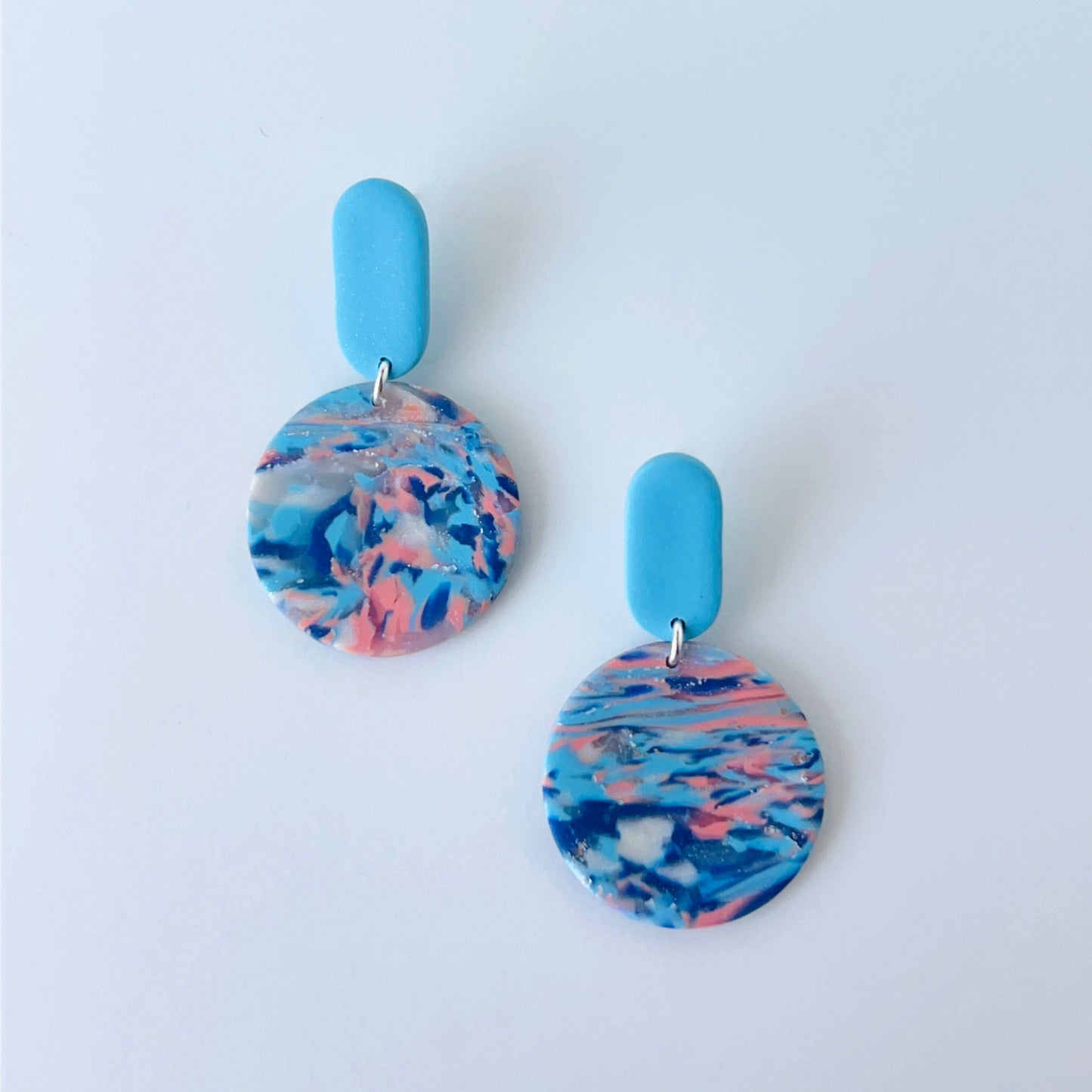 Earrings Ocean Sky Polymer Clay Earrings – Handmade with Titanium Posts