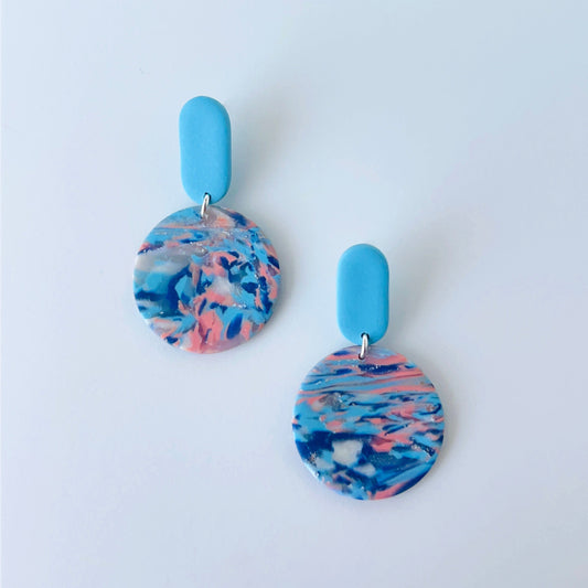 Earrings Ocean Sky Polymer Clay Earrings – Handmade with Titanium Posts