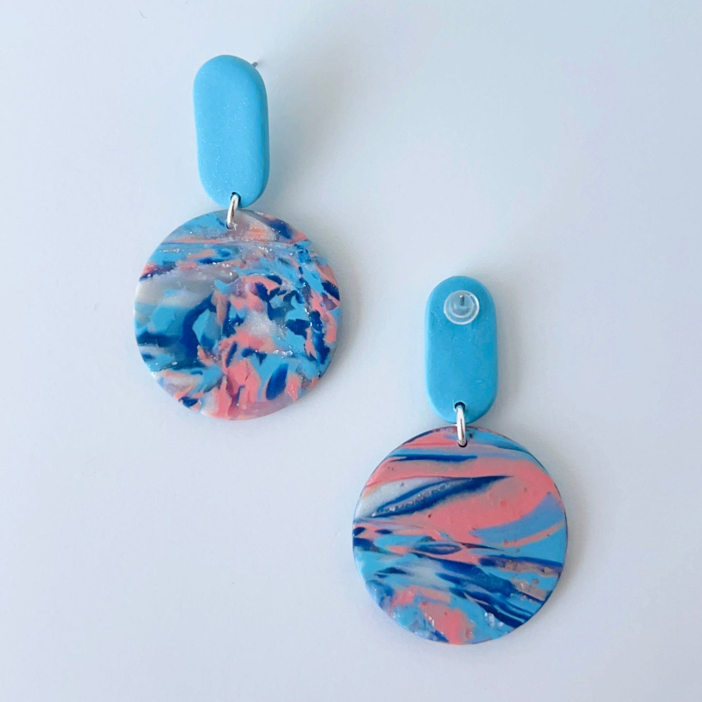 Earrings Ocean Sky Polymer Clay Earrings – Handmade with Titanium Posts