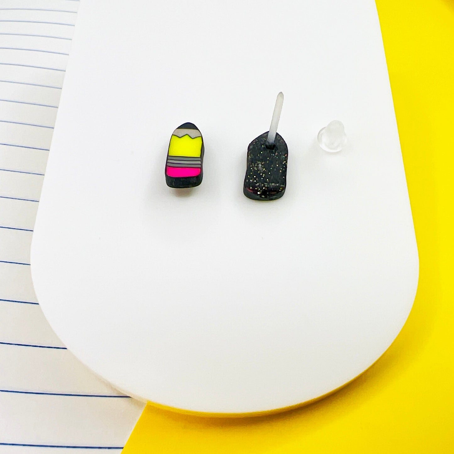 Earrings Pencil Stud Earrings – Titanium or Plastic Posts