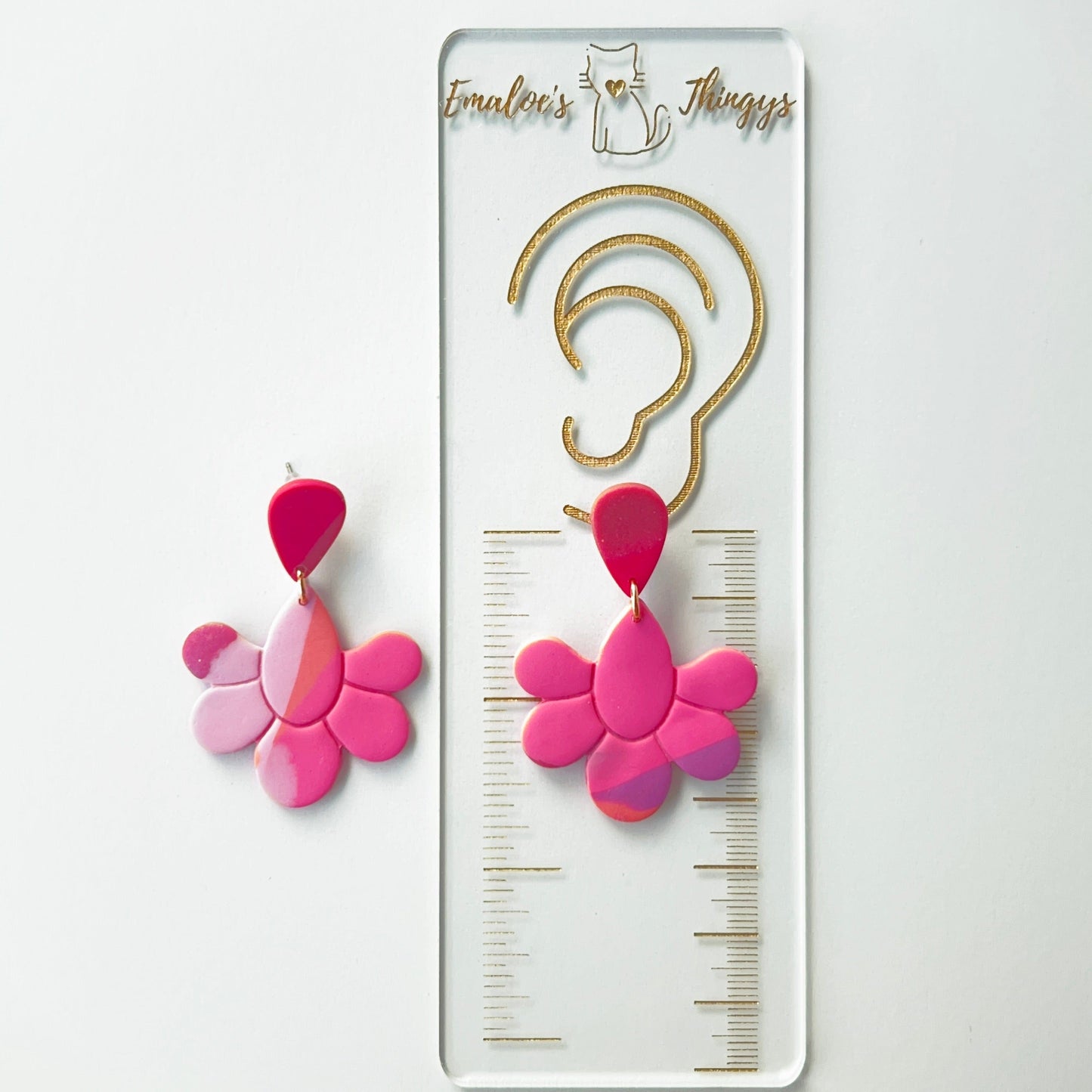 Earrings Pink, Purple, Orange Floral Drop Earrings