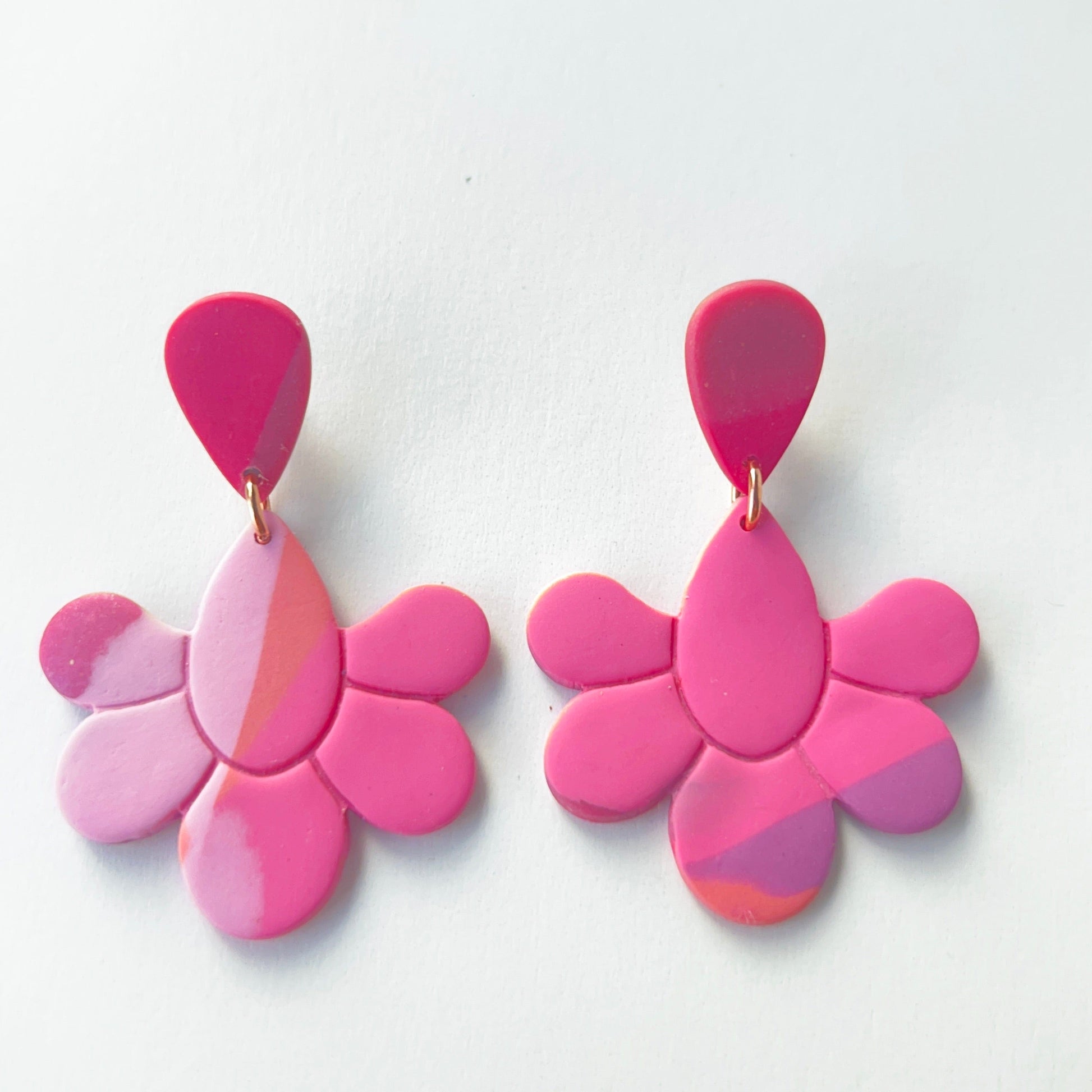 Earrings Pink, Purple, Orange Floral Drop Earrings