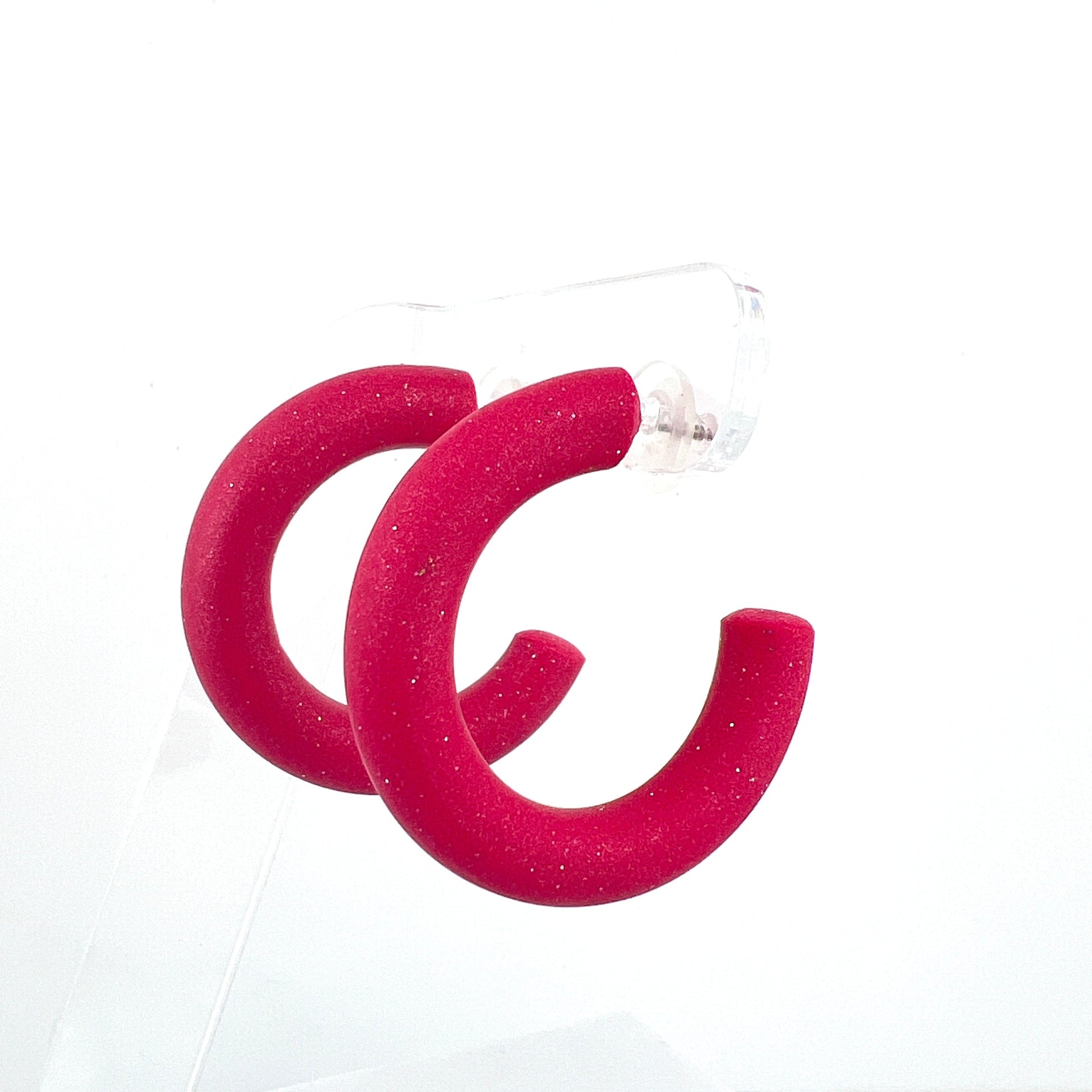 Earrings Small Clay Hoops
