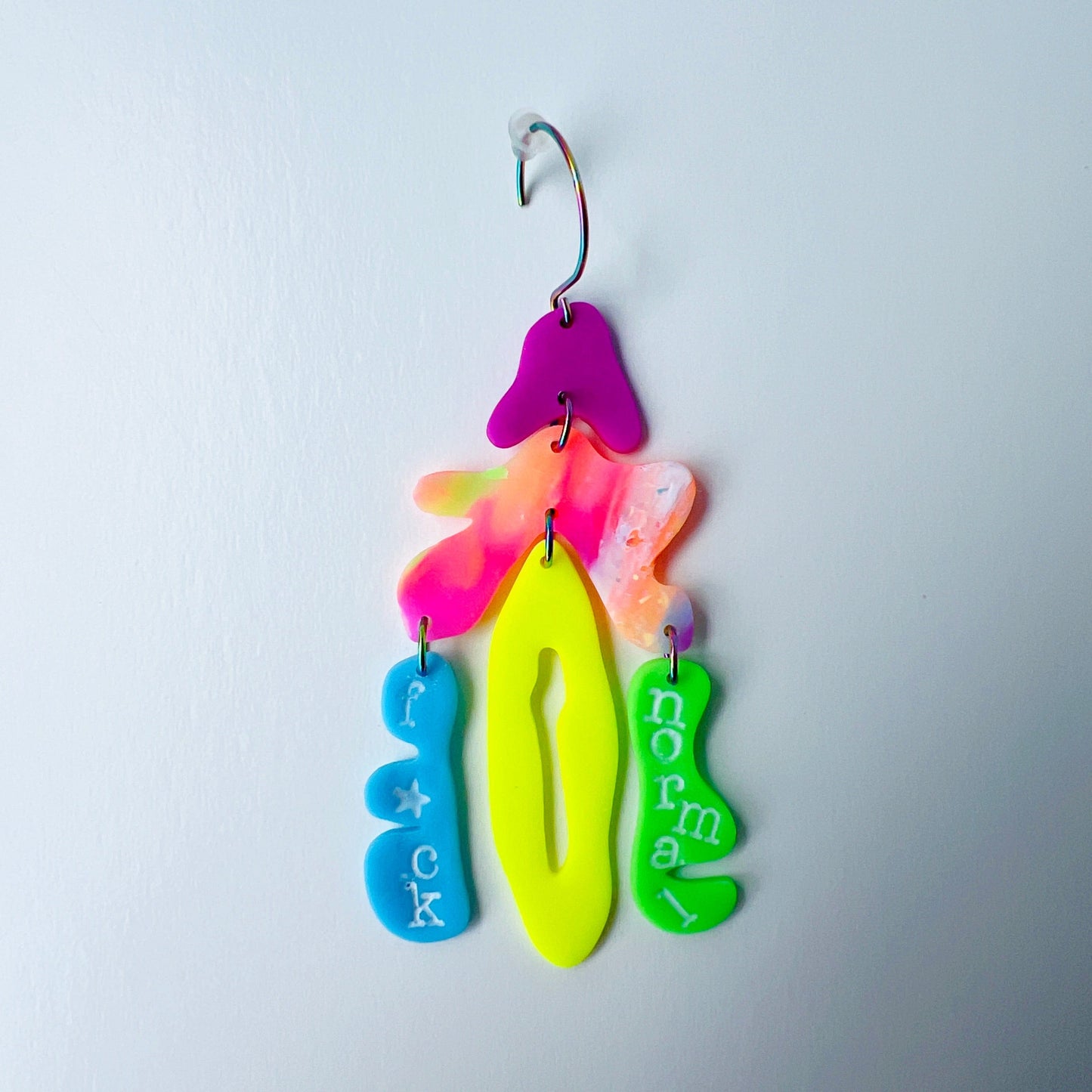 Earrings Stay Weird Neon Statement Earrings – Polymer Clay Earrings