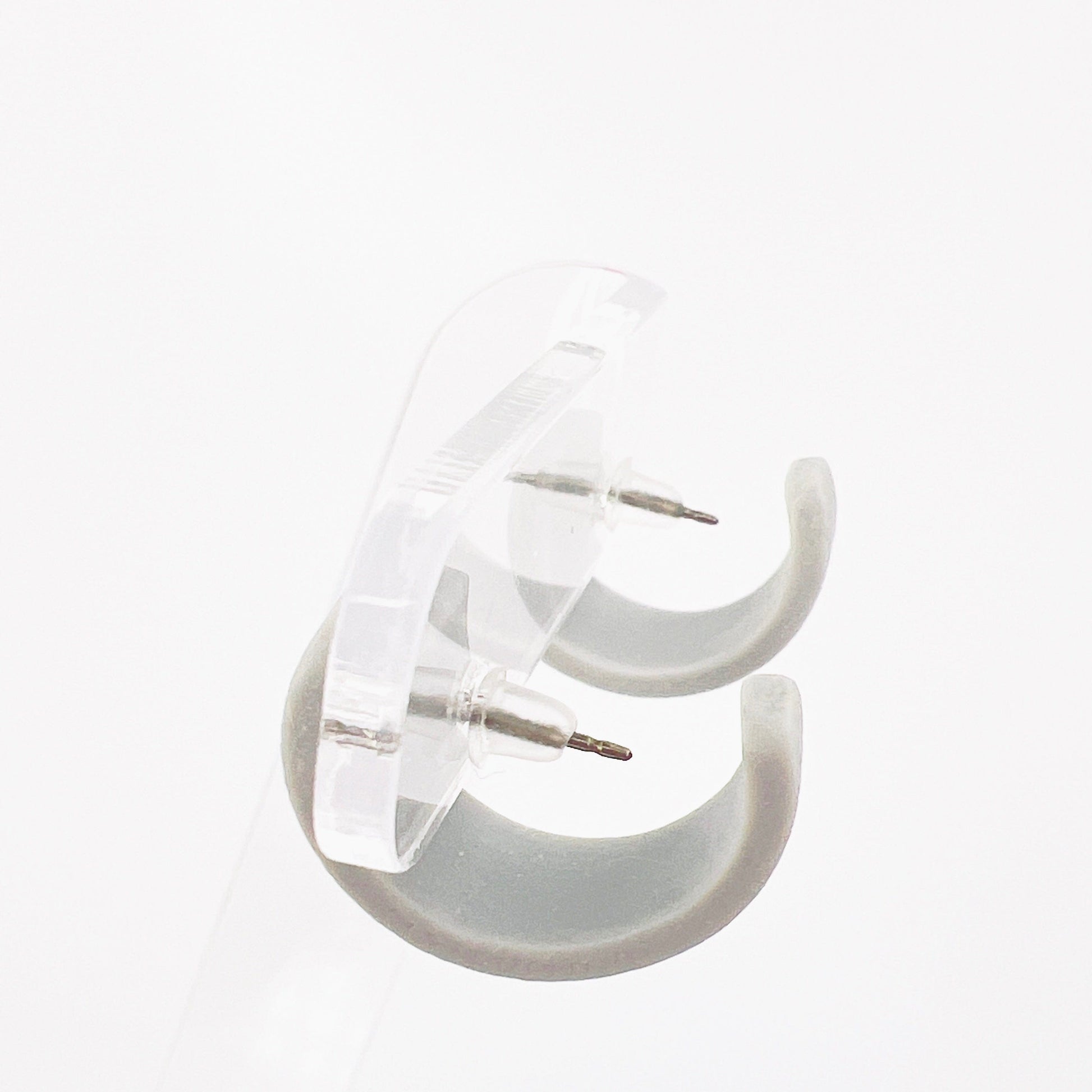 Earrings Grey Triangle Mini Hoops (Huggies)