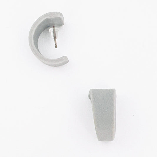 Earrings Grey Triangle Mini Hoops (Huggies)