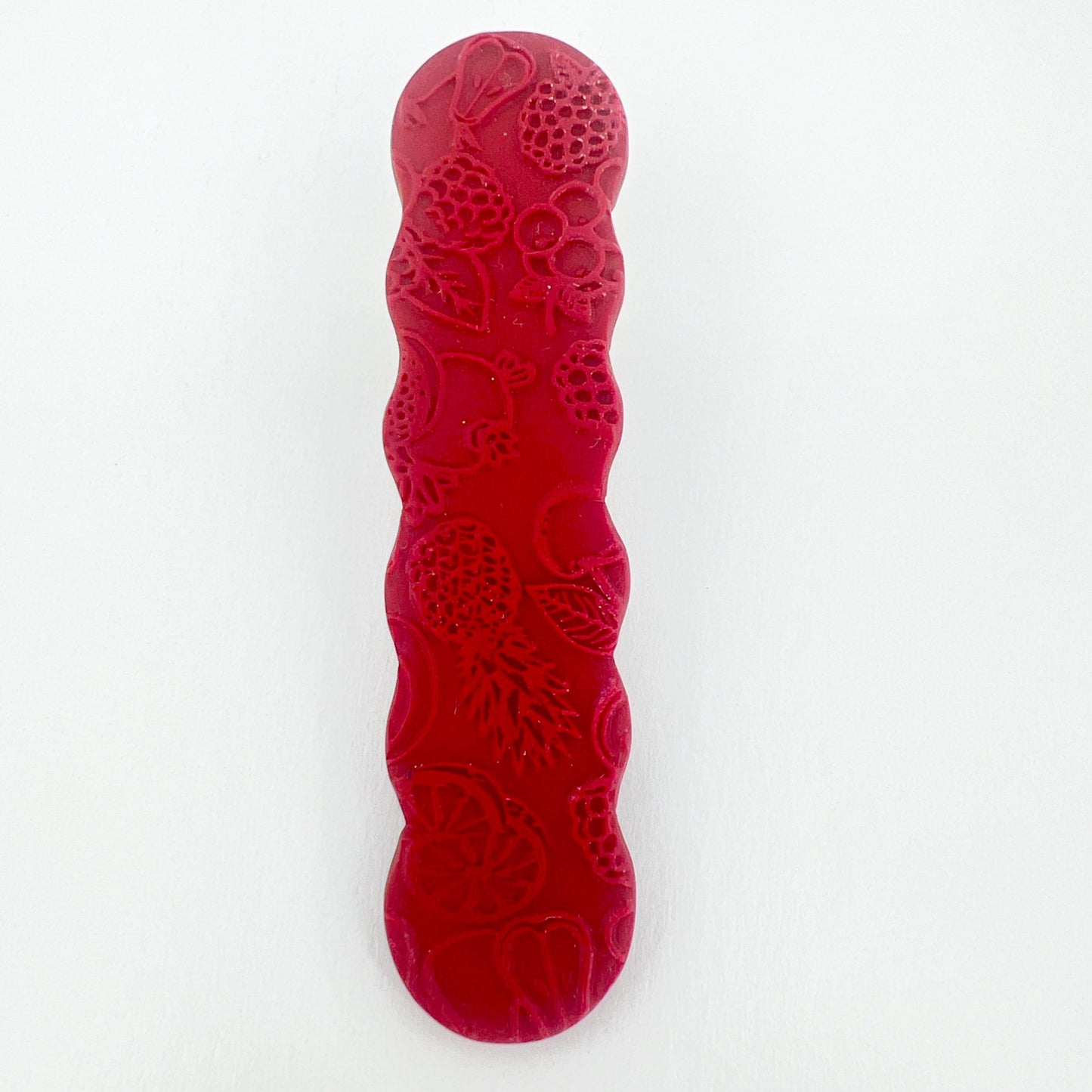 Hair Clip Burgundy Fruits Scalloped Hair Clips