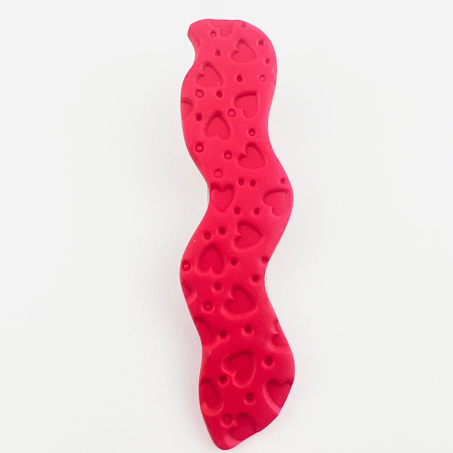 Hair Clip Pink Hearts Squiggle Hair Clips