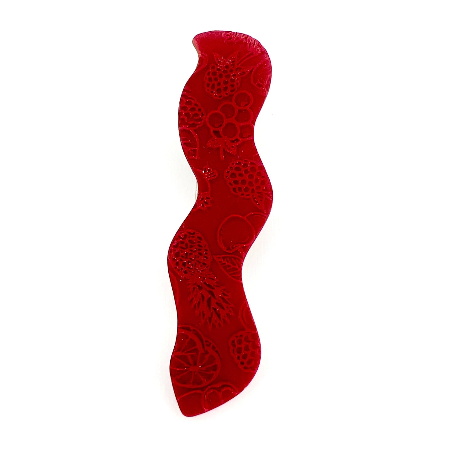 Hair Clip Burgundy Fruits Squiggle Hair Clips