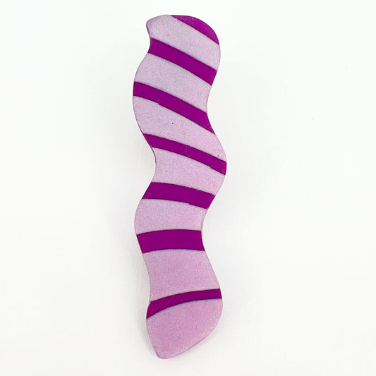 Hair Clip Purple Stripes Squiggle Hair Clips
