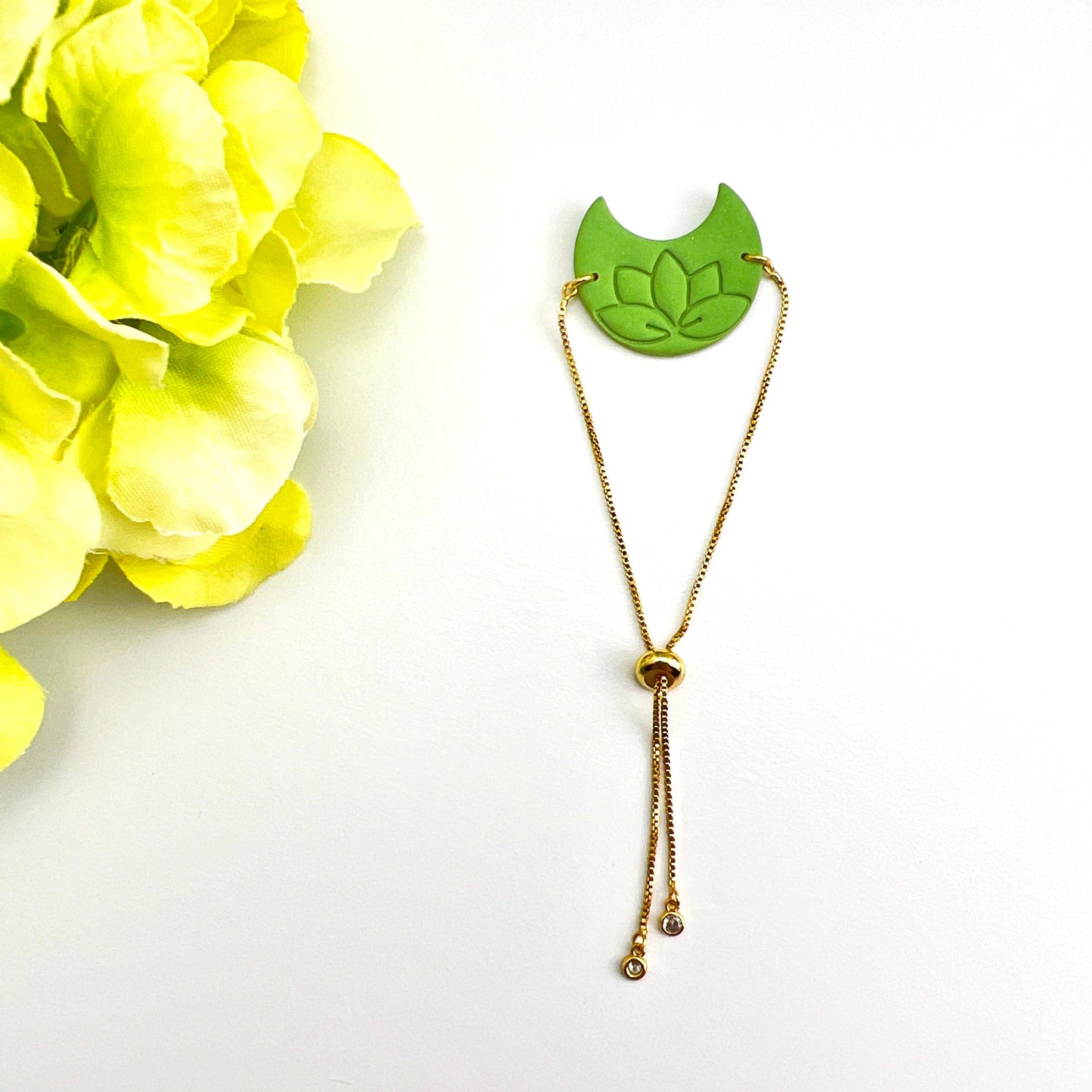 Lotus Moon Adjustable Chain Bracelet
