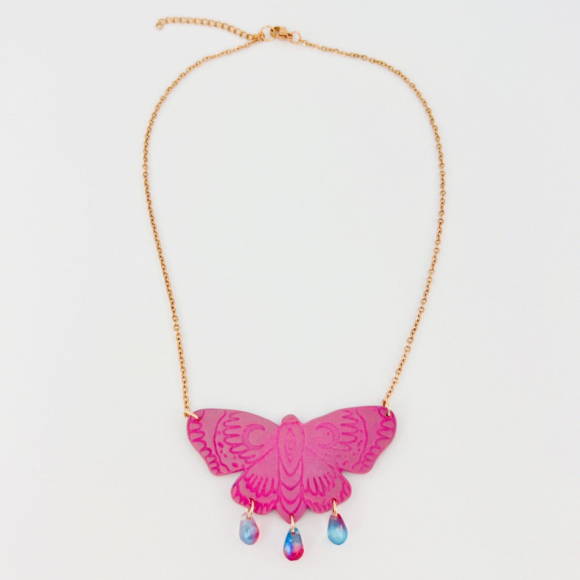 Necklace Beaded Moth Necklace