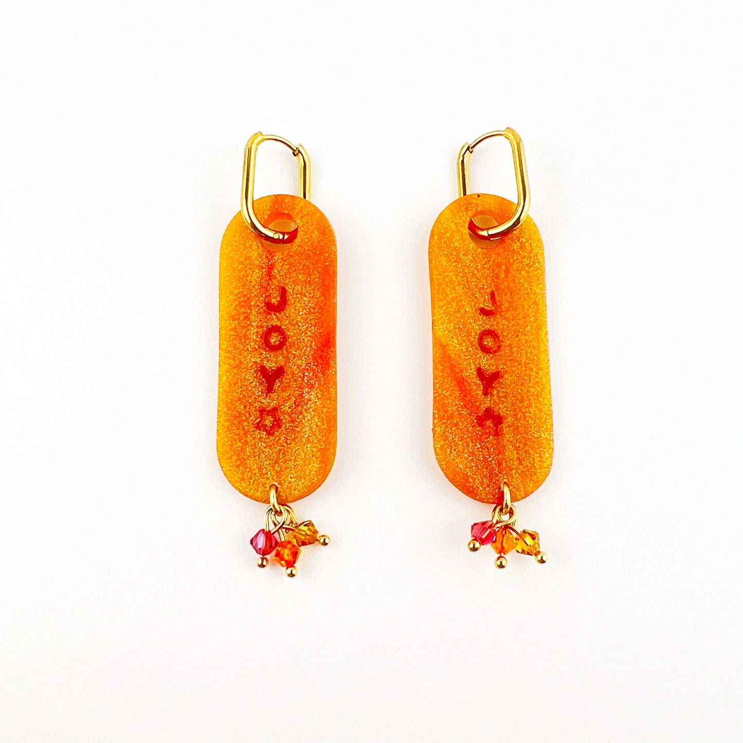 Orange Oval Joy Earrings