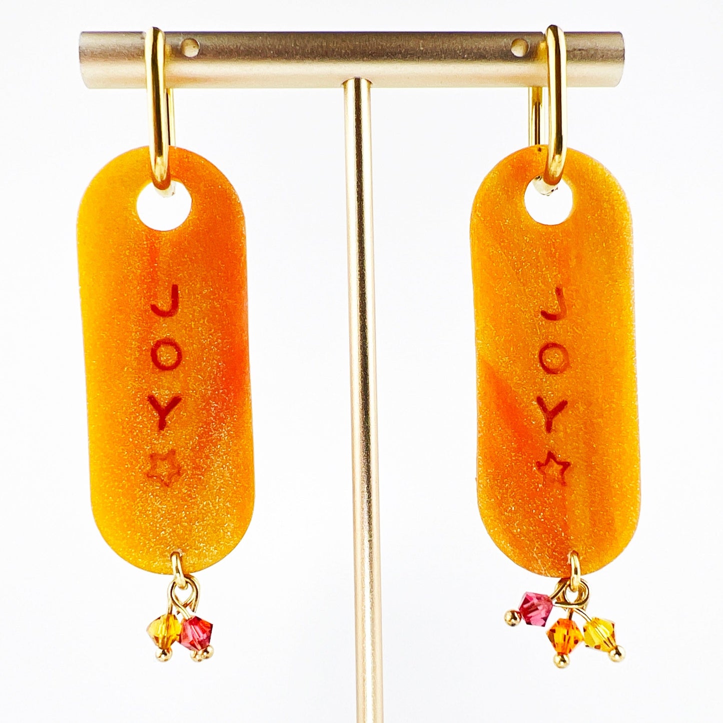Orange Oval Joy Earrings