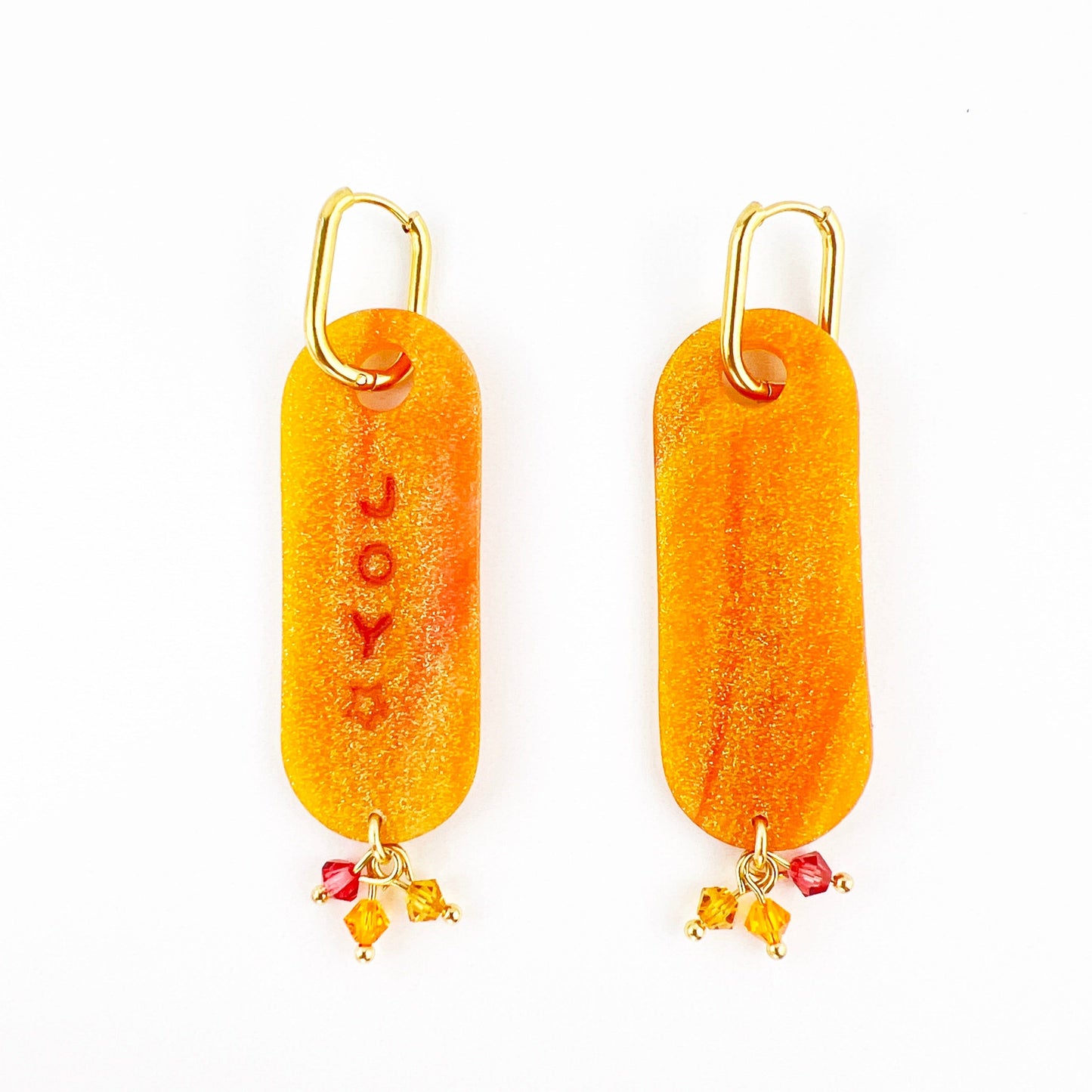 Orange Oval Joy Earrings
