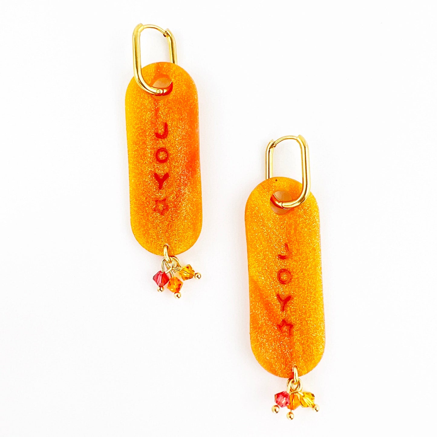 Orange Oval Joy Earrings